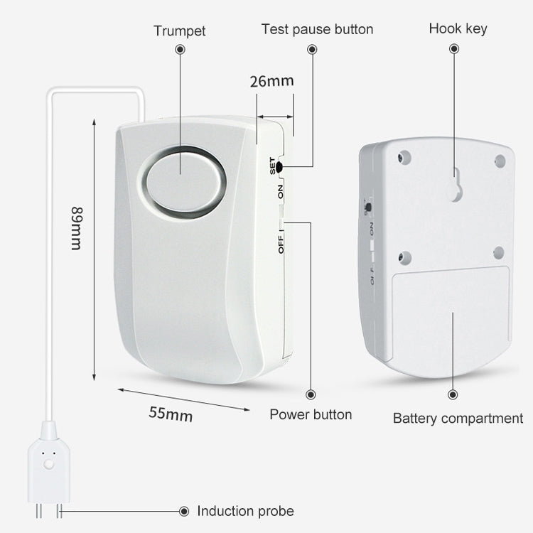 130dB Water Leakage Alarm Detector Sensor Detection Flood Alert Overflow Home Security Alarm System, Flood Alert 130dB Water Leakage Alarm Detector Sensor Detection Flood Alert Overflow Home Security Alarm System, Flood Alert